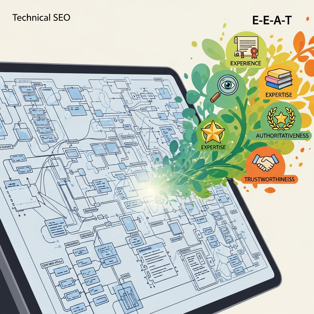 Visual for The E-E-A-T Blueprint: Why Technical SEO is Only Half the Battle for Google Rankings