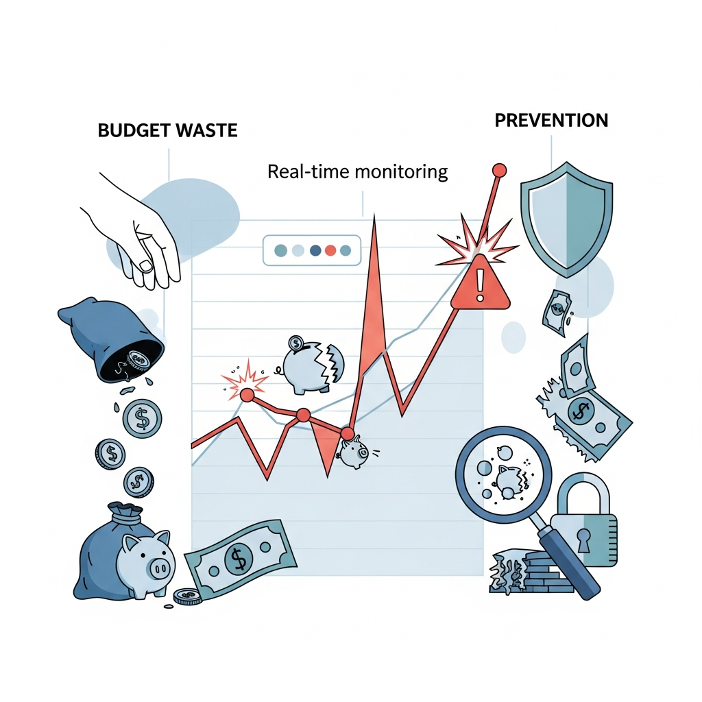 Visual for Anomaly Detection: How Real-Time Monitoring Prevents Budget Waste in Paid Ads.