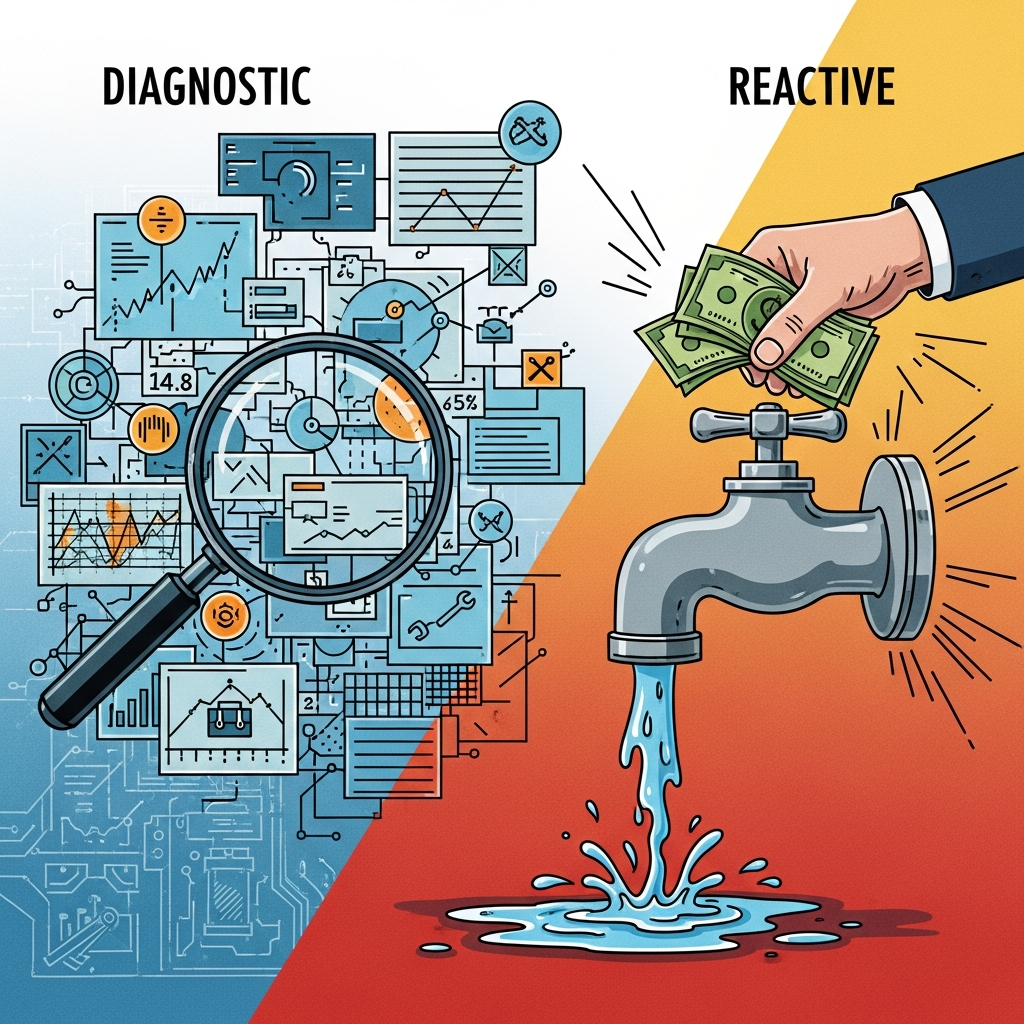 Visual for Diagnostic vs. Reactive: Why a Marketing Audit Should Always Precede Your Ad Spend