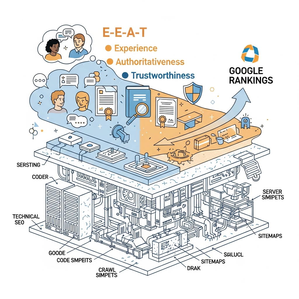 Visual for The E-E-A-T Blueprint: Why Technical SEO is Only Half the Battle for Google Rankings