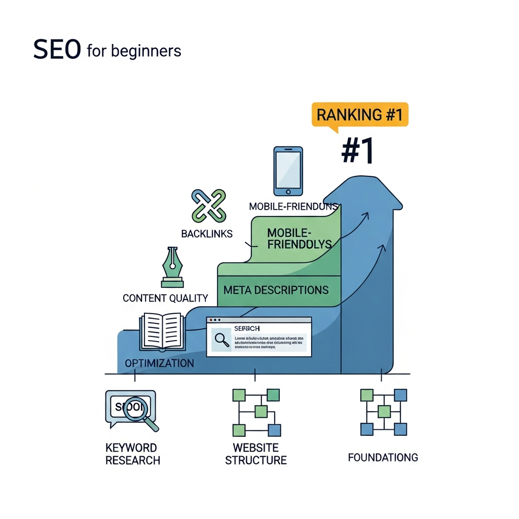 Seo for Beginners: the Ultimate Step-by-step Guide to Ranking #1  concept 3